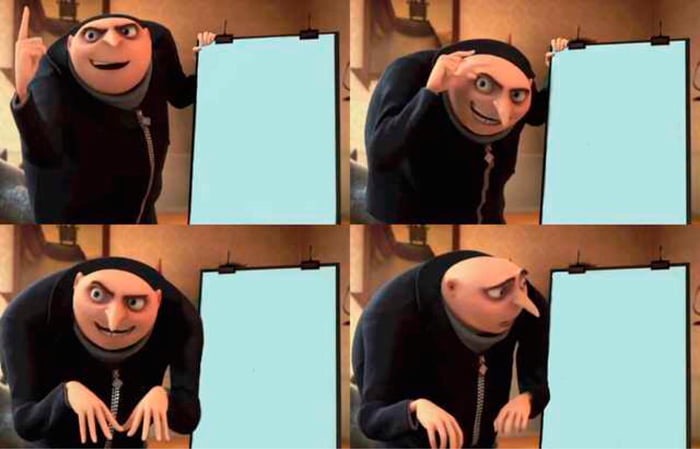 Gru's Plan meme about Grüns
